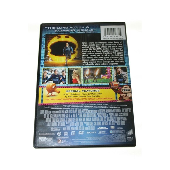 PIXELS (DVD, 2015) ADAM SANDLER, KEVIN JAMES GOOD USED CONDITION - Picture 2 of 2